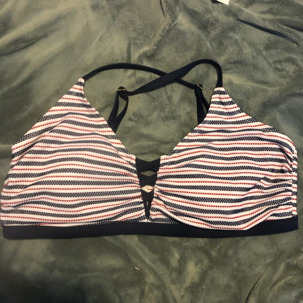 NWOT Plus Size Bikini Top - RED WHITE AND BLUE